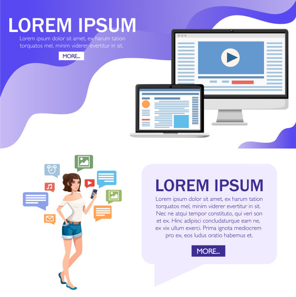 摘要网站模板设计现代扁平图片下载