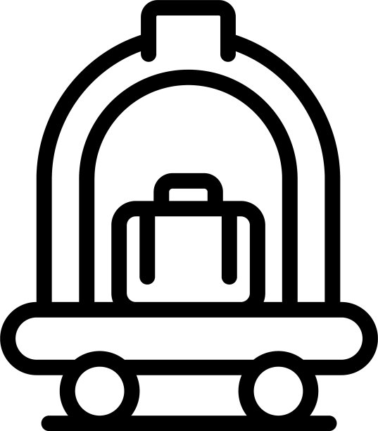 酒店行李车图标轮廓风格图片下载