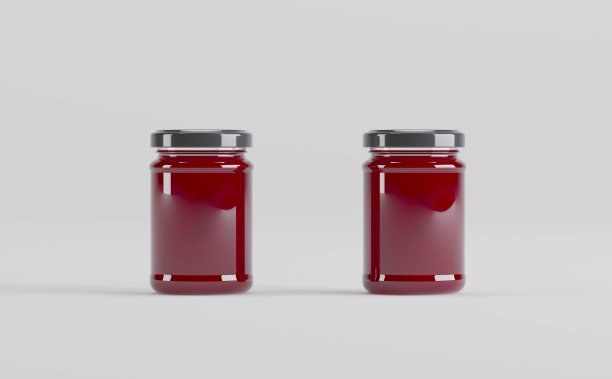 草莓果酱罐模型3D渲染图片下载