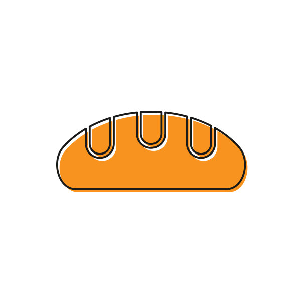 橙色面包条图标孤立在白色图片下载