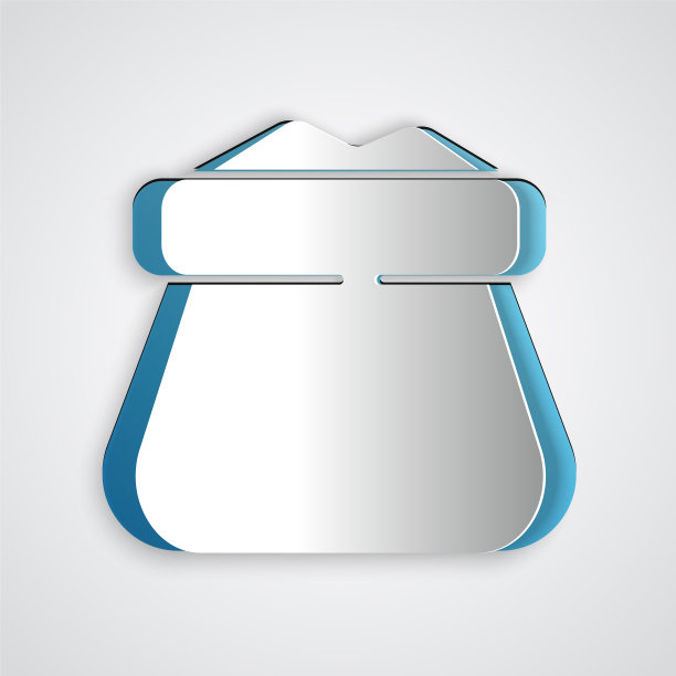 剪纸满袋图标孤立在灰色图片下载