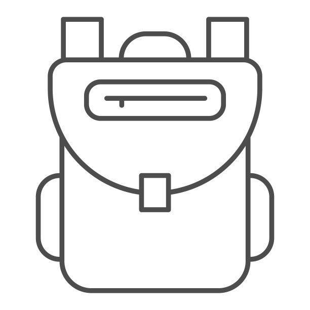 双肩包细线图标回归学校理念图片下载
