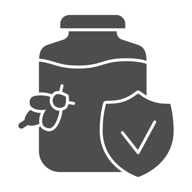 纯蜂蜜与验证标志固体图标蜂蜜图片下载