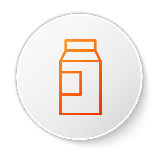 橙色线纸包装牛奶图标隔离图片下载