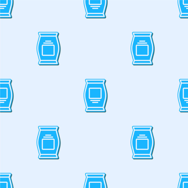 蓝线肥料袋图标隔离无缝图片下载