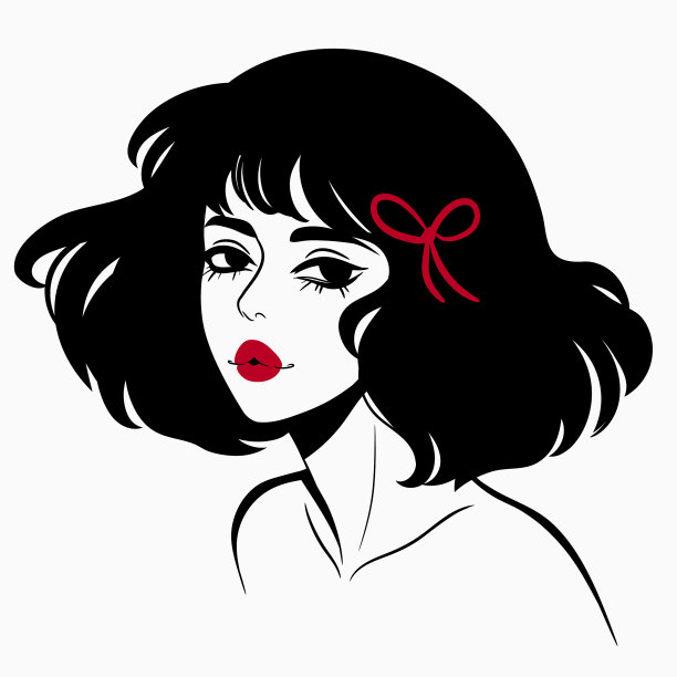 肖像一个可爱的短发女孩的照片图片下载