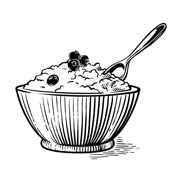 手绘新鲜切片素描满杯脆白干酪矢量图片下载