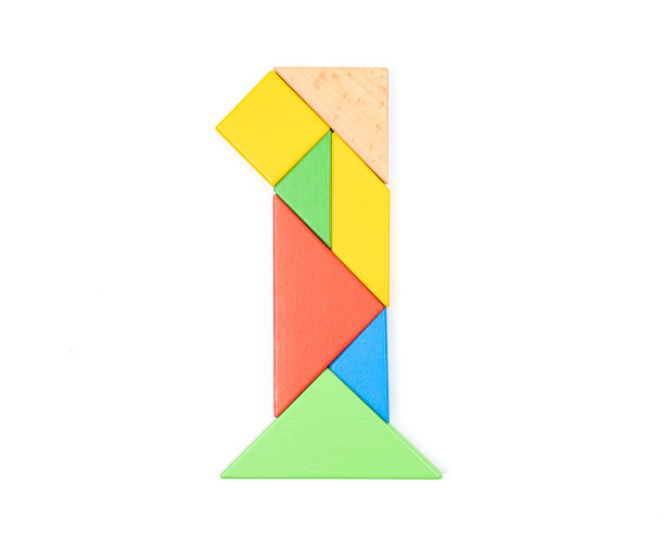 七巧板拼图1号符号图片下载