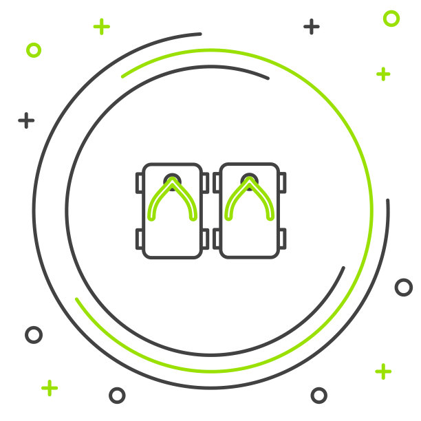 Line geta传统日本鞋的图标孤立图片下载