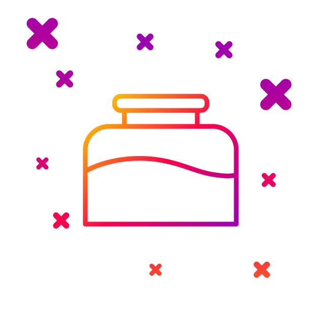 颜色线墨水瓶图标孤立在白色图片下载