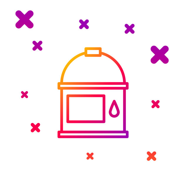 颜色线漆桶图标隔离在白色图片下载