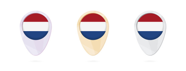 地图标记与旗帜荷兰3颜色图片下载