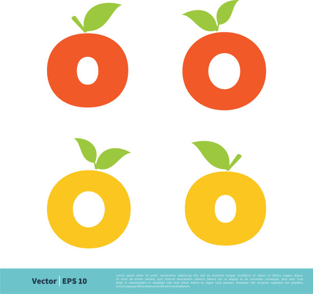 字母橘子水果图标标识模板设计图片下载