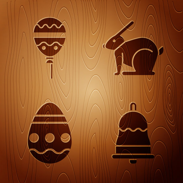 用带丝带的复活节彩蛋设置响铃气球图片下载