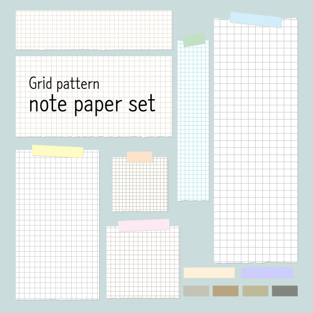 格子型笔记本纸和单套图片下载