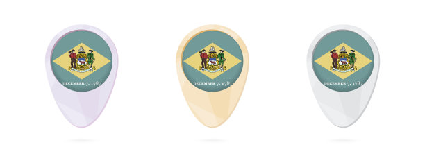 地图标记与旗帜特拉华州3图片下载