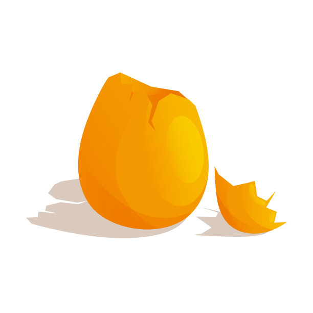 孤立的破碎金蛋。图片下载