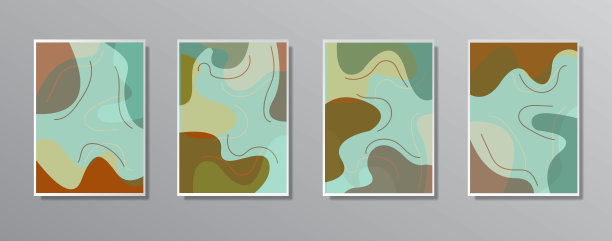 一套创意极简主义手绘的复古插画墙图片下载