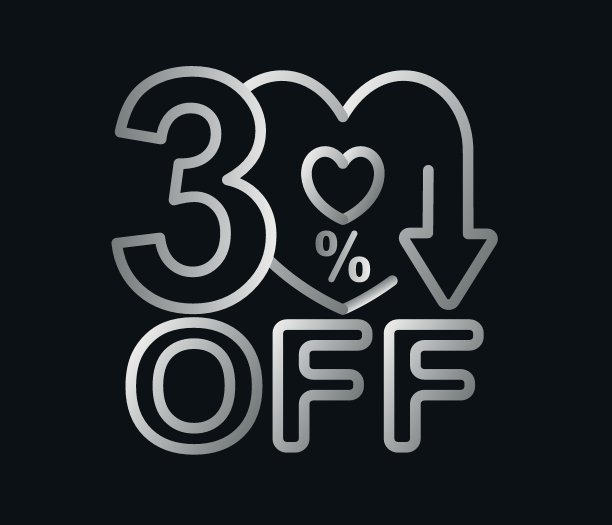 心形的情人节折扣模板。图片下载