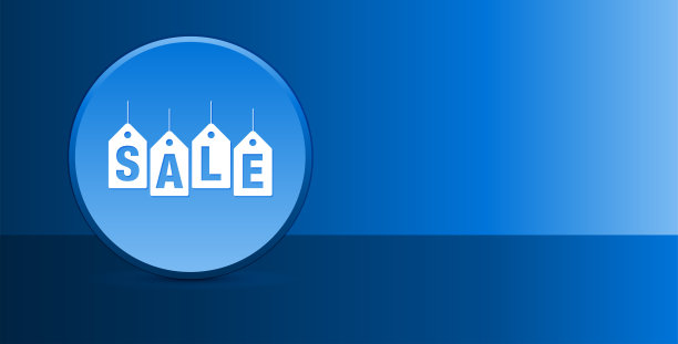 销售标签标签图标玻璃现代蓝色按钮抽象背景图片下载