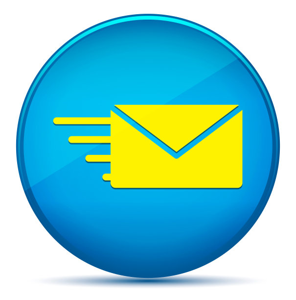 电子邮件选项图标现代平青蓝圆形按钮图片下载