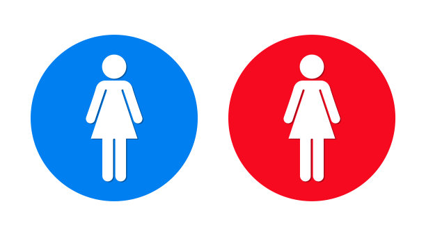 女性图标扁时尚圆形按钮集图片下载