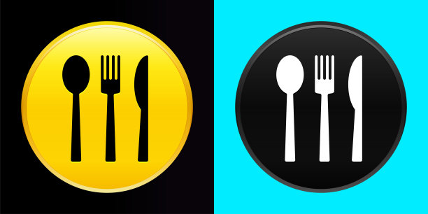 餐具图标平面独家按钮设置图片下载