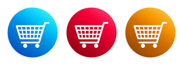 购物车图标溢价时尚的圆形按钮设置图片下载