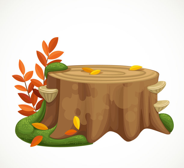 老树桩上长满了青苔和几棵图片下载