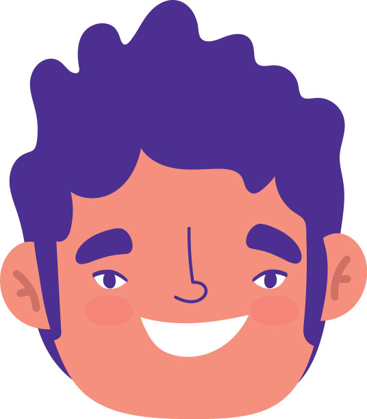 男孩脸卡通人物孤立图标设计图片下载