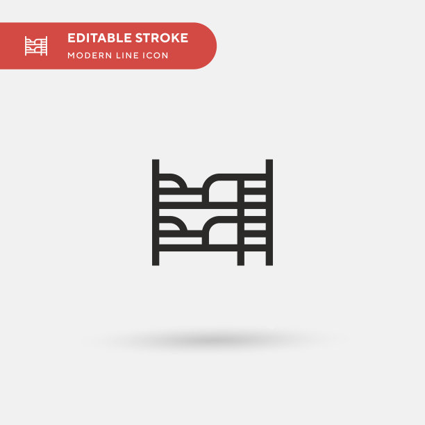 简单的双层床图标符号图片下载