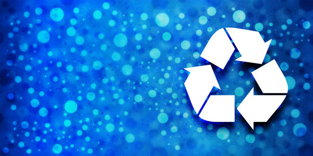 回收图标特别光滑的散景蓝色横幅背景闪闪发光的插图图片下载
