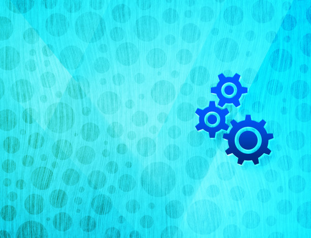 齿轮图标闪亮气泡抽象青蓝背景湿水纹理插图图片下载
