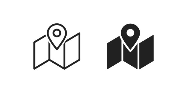 地图图标。路标，旅行针。Gps搜索标志在矢量平面图片下载