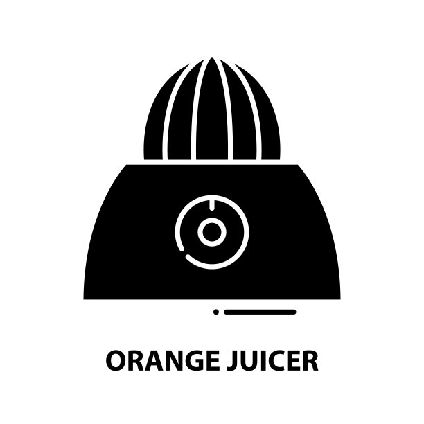 橙汁图标，黑色矢量符号与可编辑的笔触，概念插图图片下载