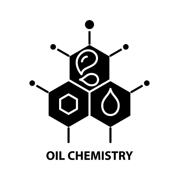 石油化学图标，黑色矢量符号与可编辑的笔触，概念插图图片下载