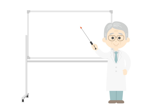 一个医生在白板上解释的插图。图片下载