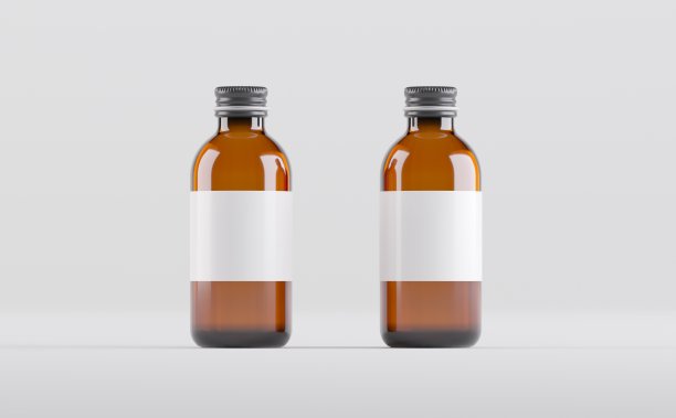 琥珀酒精瓶模型3D渲染图片下载