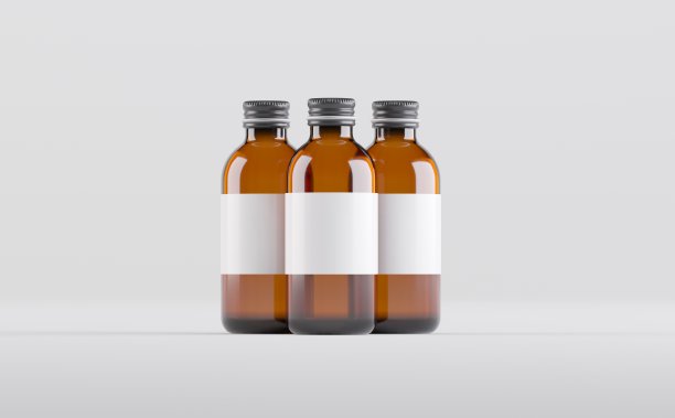 琥珀酒精瓶模型3D渲染图片下载