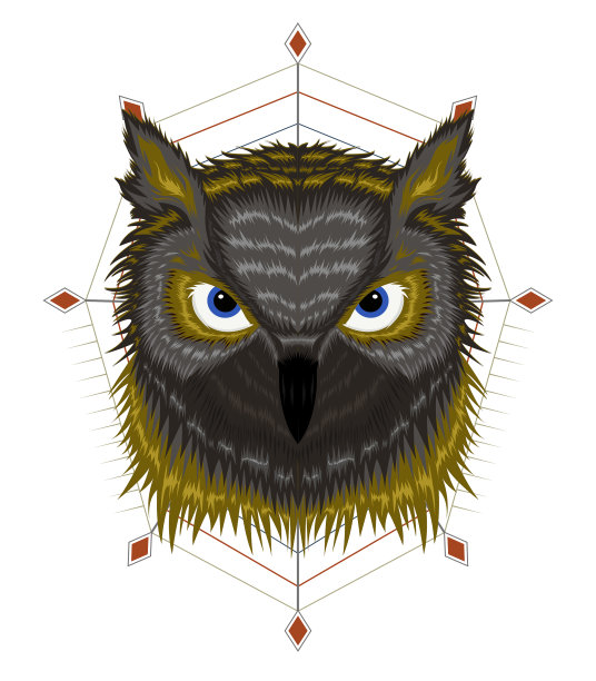 猫头鹰插画的猫头鹰t恤设计印刷图片下载