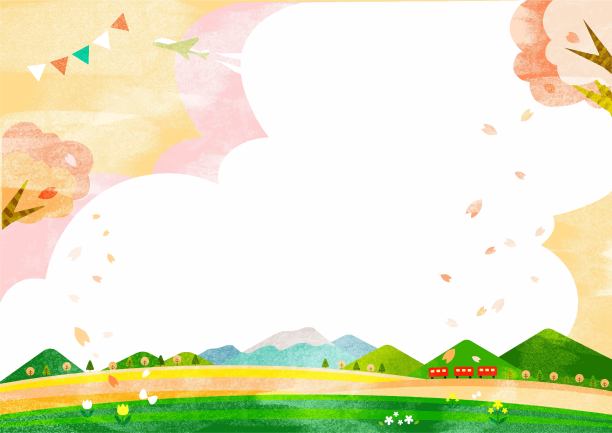 春游背景画框，樱花绽放图片下载