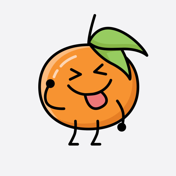 可爱的橘子水果吉祥物人物图片下载