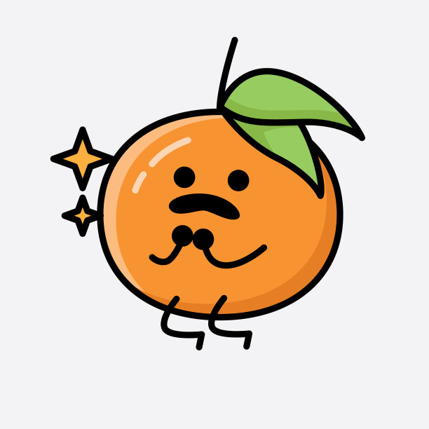 可爱的橘子水果吉祥物人物图片下载