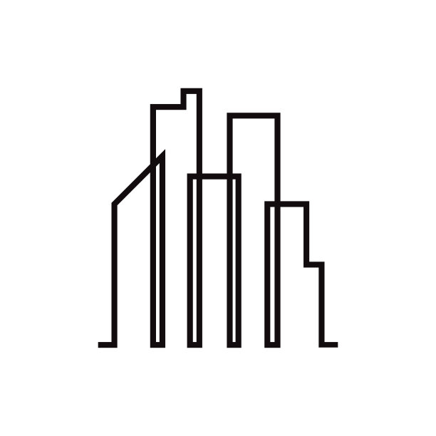 摩天大楼线条图标设计模板矢量插画图片下载