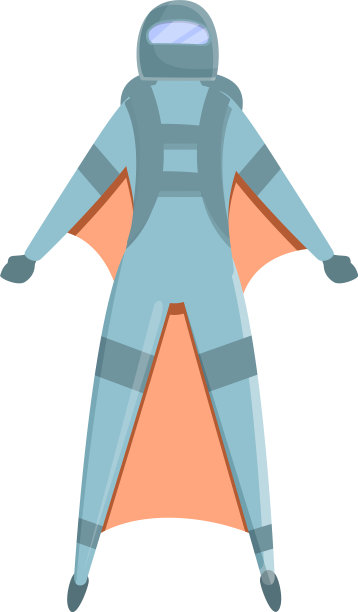 空中运动跳伞图标卡通风格图片下载