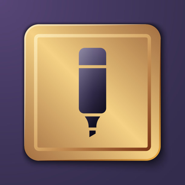 紫色记号笔图标孤立在紫色上图片下载