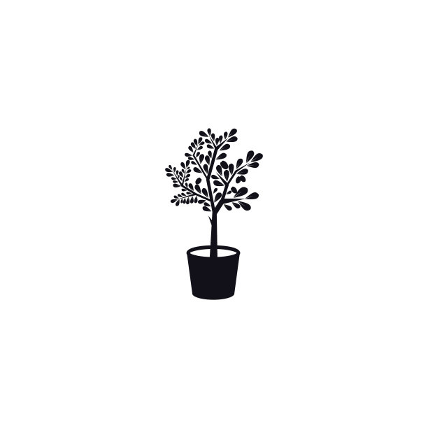 标志橄榄树在花盆简单图片下载