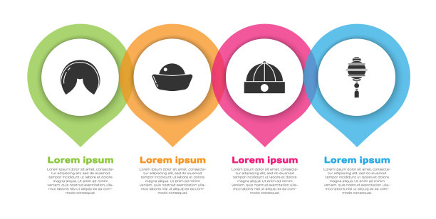 设置中国幸运饼干寿司中国帽子和图片下载