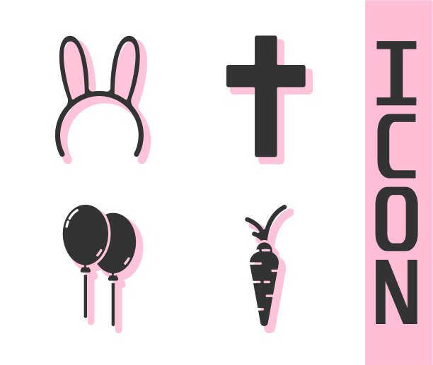 胡萝卜面膜和长兔子耳朵气球图片下载