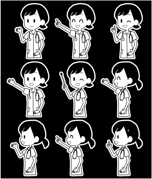 女护士面部表情集图片下载